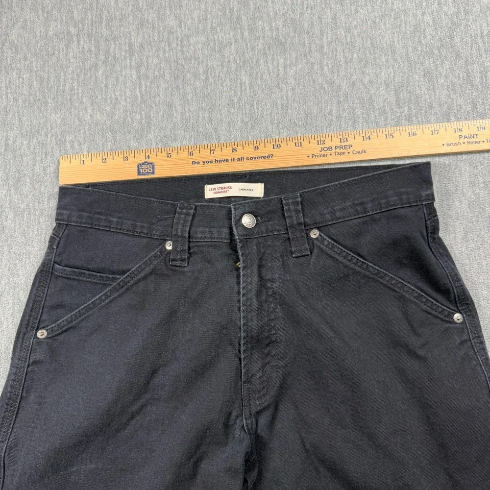 Levi Strauss Signature Pants Mens 32x30 Black Carpenter Workwear Denim Jeans